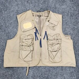 Vintage Columbia 2 In 1‎ Vest Mens XL Brown Fly Fishing Full Zip Utility Pockets